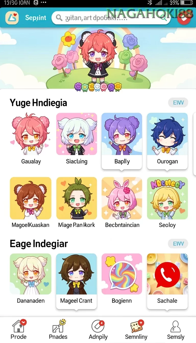 Cuplikan layar 8QR — menu navigasi